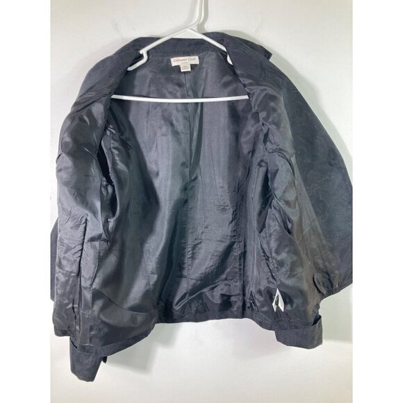 Womens Coldwater Creek Classic Textured Linen Cotton Lined Jacket Black M‎ - Picture 3 of 7